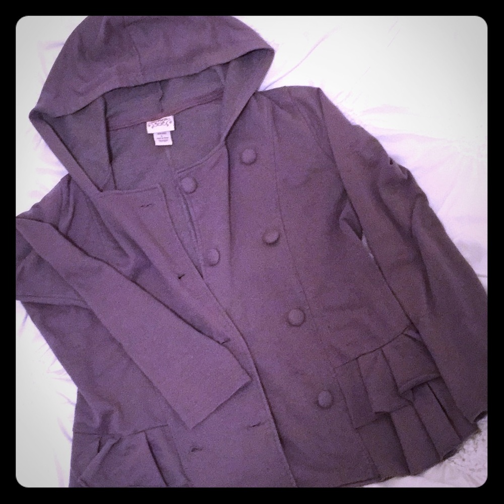 🔥Grey light weight jacket with ruffle detail